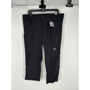 Eddie Bauer Guide Capri Pants Womens 14T 14 Tall First Ascent Black Cargo‎ 38x23